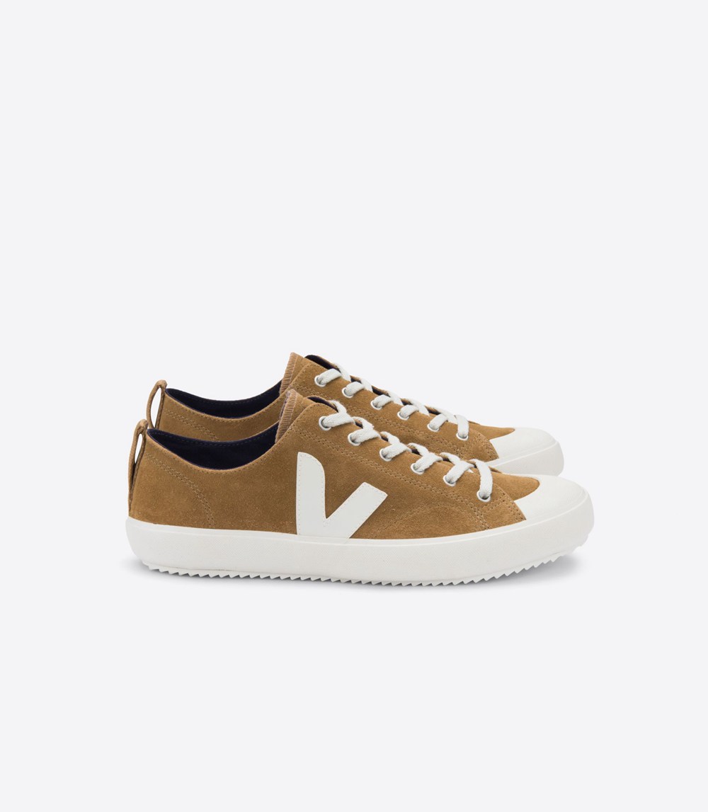 Tenis Veja Hombre - Nova Suede - Marrom/Blancos - 587AUKGNP